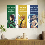 Demon Slayer Character Poster Set — Tanjiro, Zenitsu & Inosuke Art Prints