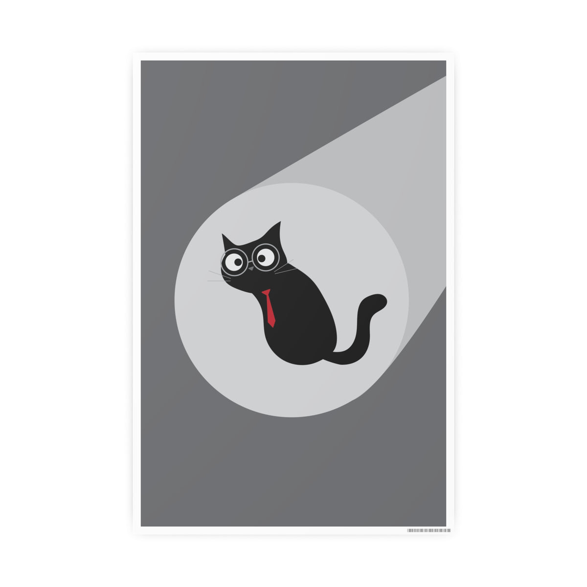 Black Cat Poster — Minimalist Cute Cat Art Print