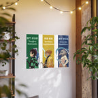 Demon Slayer Character Poster Set — Tanjiro, Zenitsu & Inosuke Art Prints