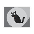 Black Cat Poster — Minimalist Cute Cat Art Print