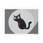 Black Cat Poster — Minimalist Cute Cat Art Print