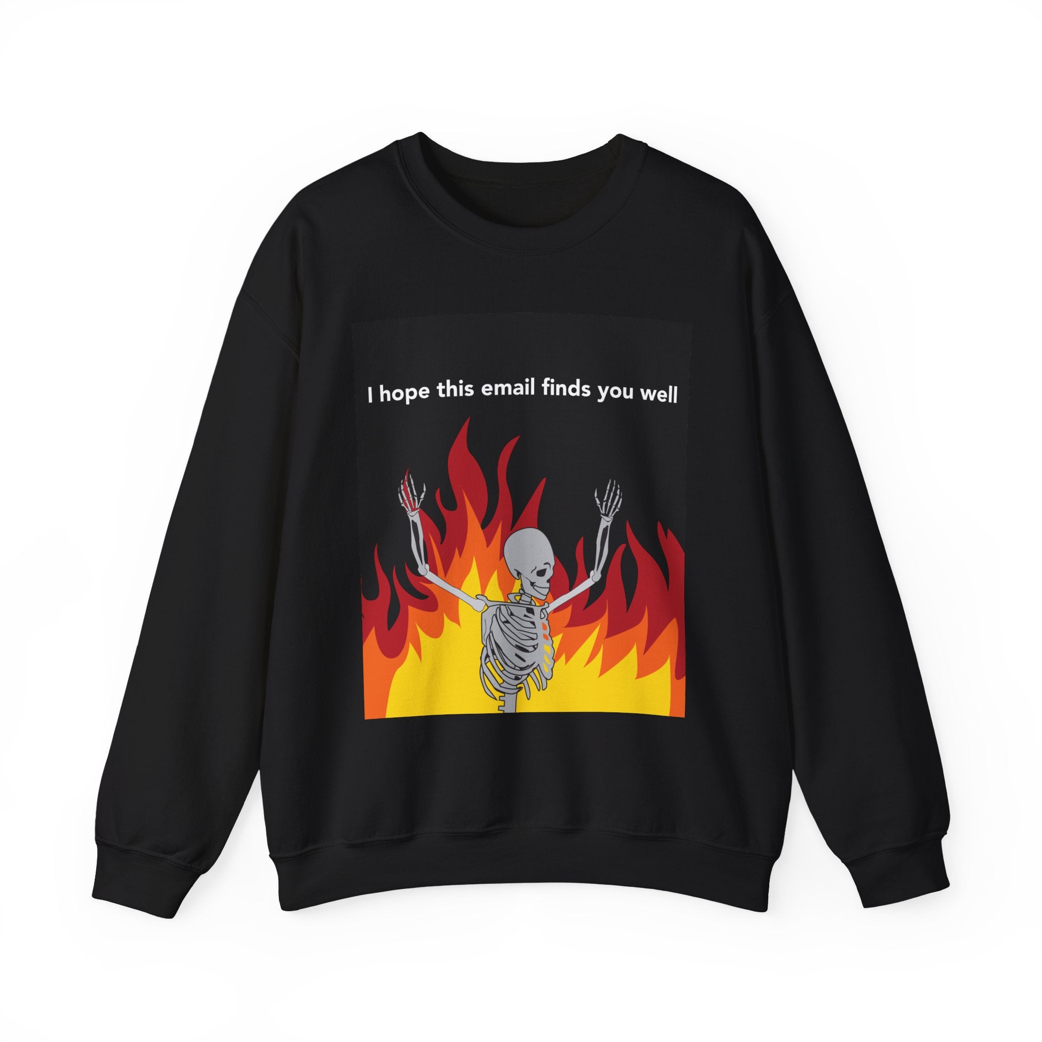 Crewneck Sweatshirt — “I Hope This Email Finds You Well” meme Graphic