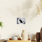 Black Cat Poster — Minimalist Cute Cat Art Print